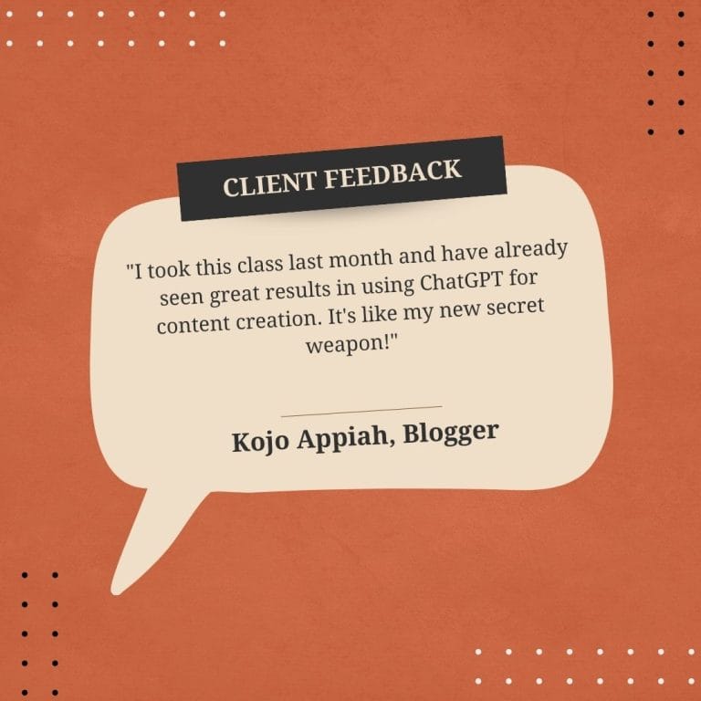 Clients Feedback from the masterclass